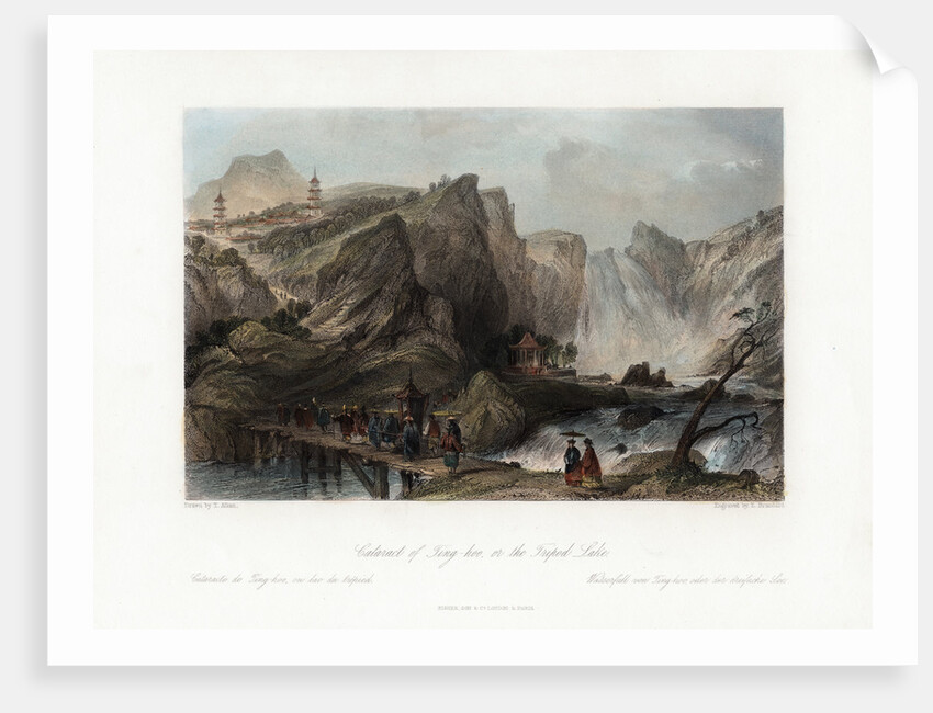 'Cataract of Ting-hoo, on the Tripod Lake', China by Edward Paxman Brandard