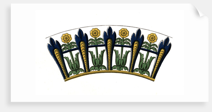 Detail from an enamelled dish by Henry Shaw