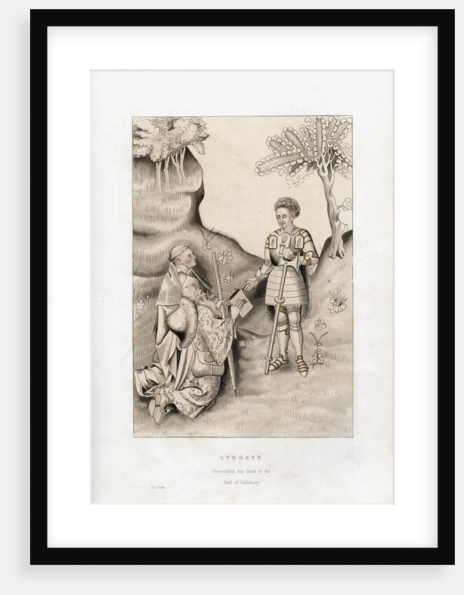 Lydgate presenting his book to the Earl of Salisbury by Henry Shaw