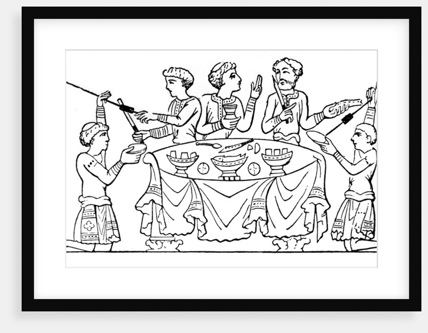 Anglo-Saxons at dinner by Anonymous