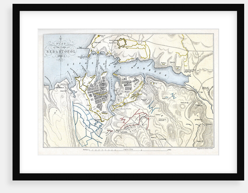 Map showing the Siege of Sevastopol, Crimean War by Robert Walker