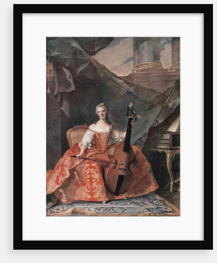 Madame Henriette de France in Court Costume Playing a Bass Viol by Jean-Marc Nattier
