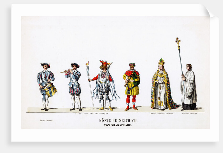 Theatre costume designs for Shakespeare's play, Henry VIII by Anonymous