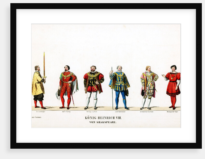Theatre costume designs for Shakespeare's play, Henry VIII by Anonymous