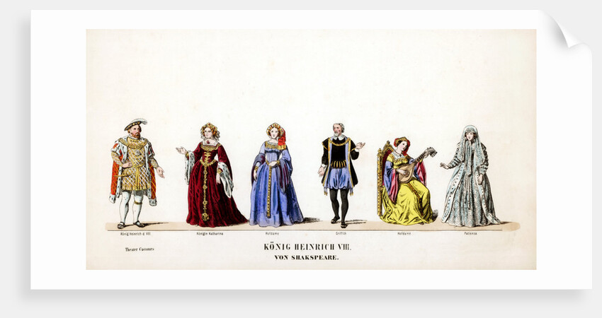 Theatre costume designs for Shakespeare's play, Henry VIII by Anonymous