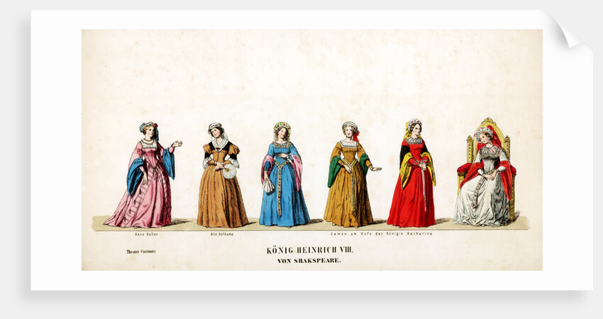 Theatre costume designs for Shakespeare's play, Henry VIII by Anonymous