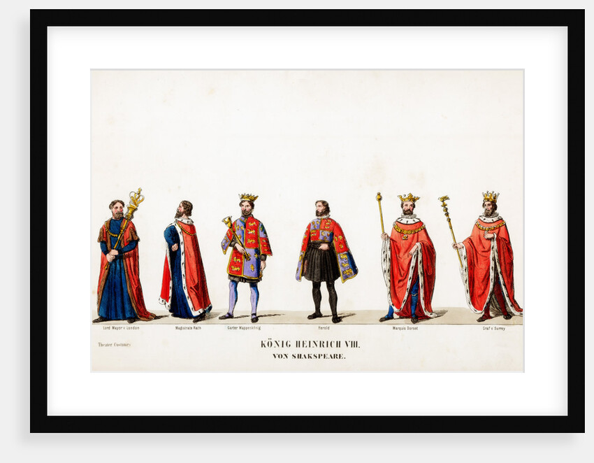 Theatre costume designs for Shakespeare's play, Henry VIII by Anonymous