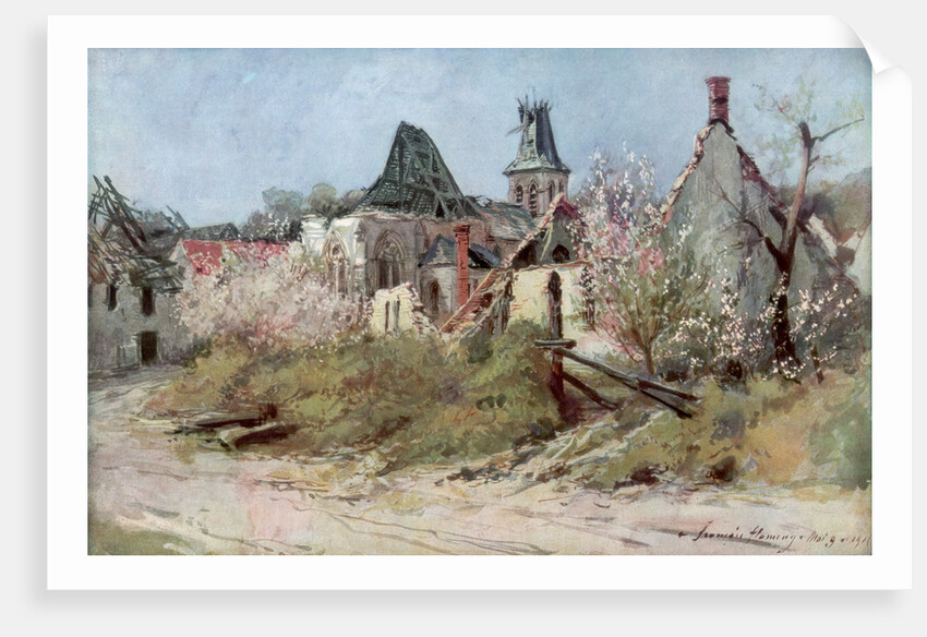 In the village of Craonnelle, 9th May 1917 by Francois Flameng