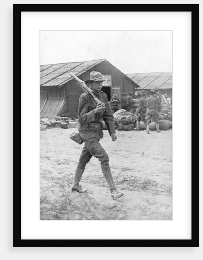 An American soldier on sentry duty, Saint Nazaire, France by Anonymous