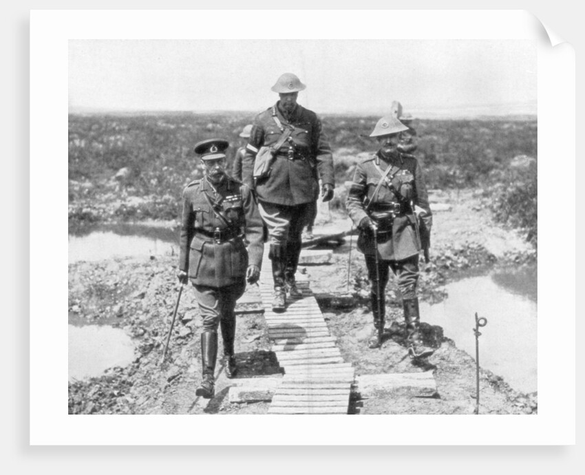 King George V and the Canadian General Currie view the captured ground at Vimy and Messines by Anonymous