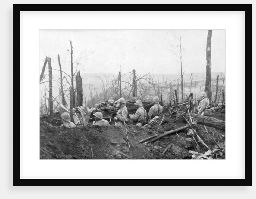 French soldiers overlooking German positions, Battle of Malmaison by Anonymous