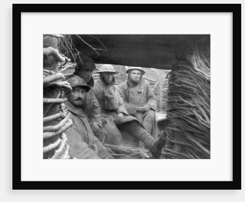 American and French troops in a trench at the front by Anonymous