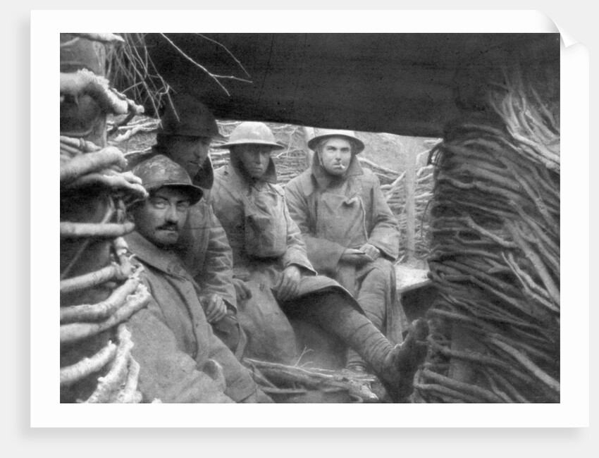 American and French troops in a trench at the front by Anonymous