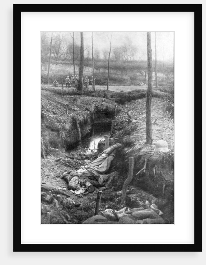 Dead German soldier, Plessis-de-Roye, Picardy, France by Anonymous