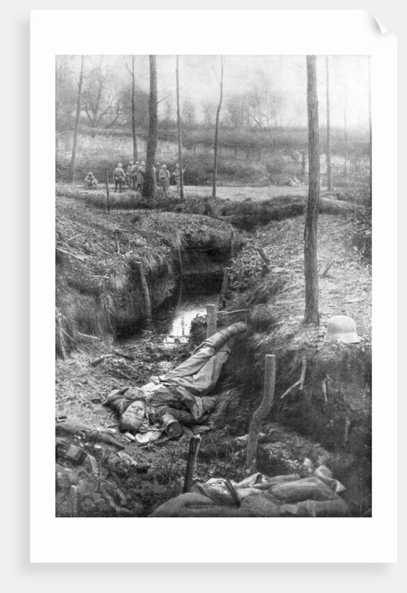 Dead German soldier, Plessis-de-Roye, Picardy, France by Anonymous