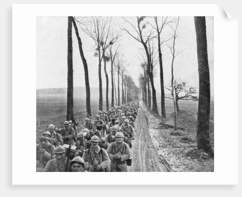 A regiment of French infantry going to the front, France by Anonymous