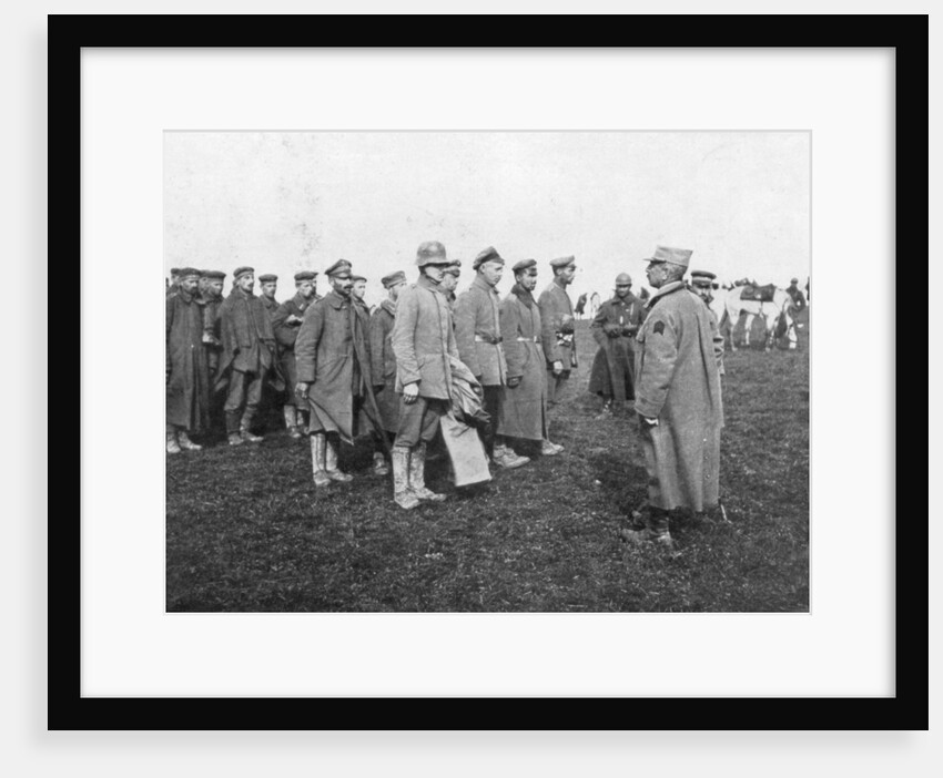 German prisoners taken on 18 April 1918 being told the rules of their captivity, France by Anonymous