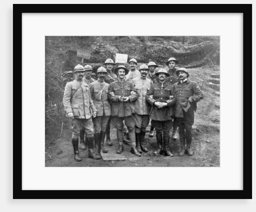 French and English officers at Mount Kemmel near Ypres, Belgium, April 1918 by Anonymous