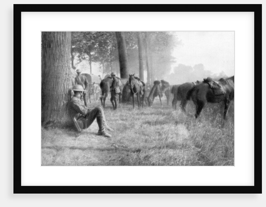 American cavalry unit at rest, Chemin des Dames, France by Anonymous