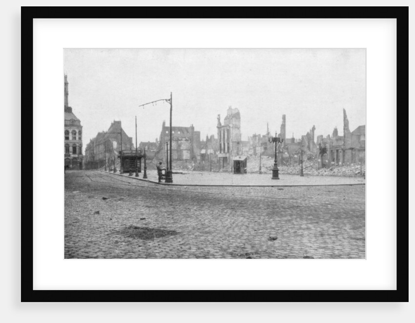 The ruins and bell tower of Douai, France by Anonymous