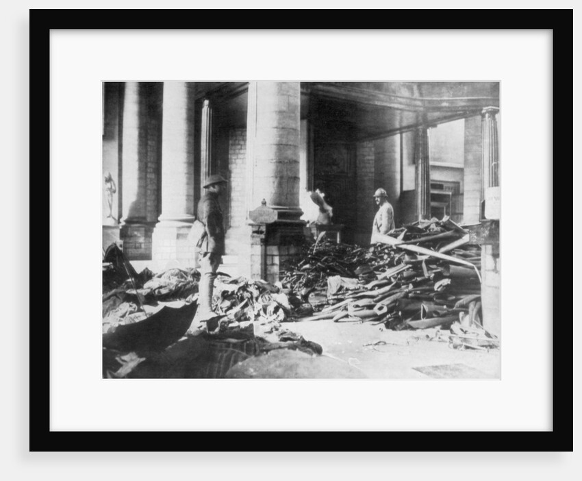 Damage to the interior of Douai church, France by Anonymous