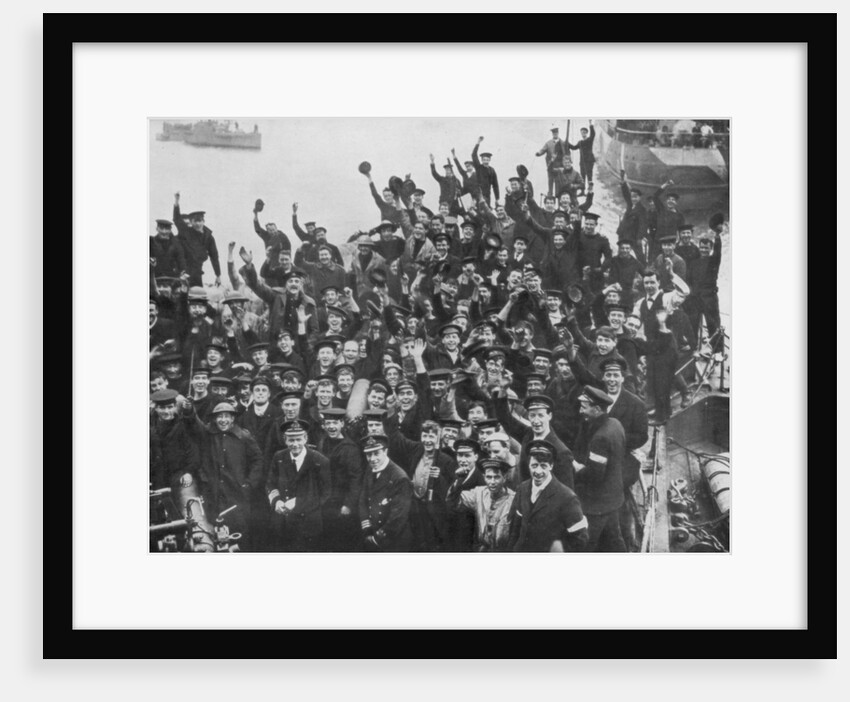 The crew of HMS Vindictive celebrating the Zeebrugge Raid on 23 April 1918 by Anonymous