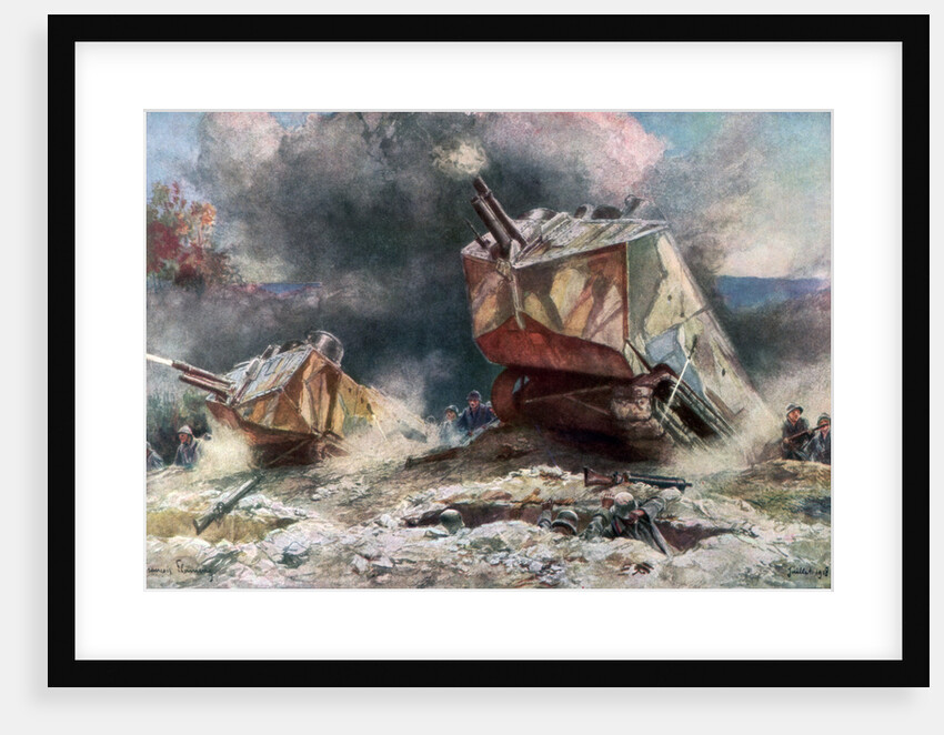 'French Tank Assault', July 1918 by Francois Flameng