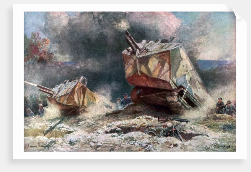 'French Tank Assault', July 1918 by Francois Flameng