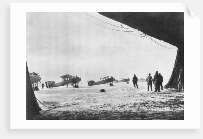 Departure of French Breguet planes for a reconnaissance mission during winter by Anonymous