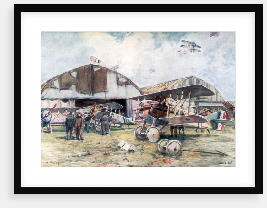 French Fighter Squadron Aerodrome by Francois Flameng
