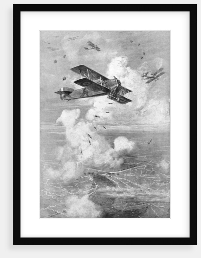 A Breguet French biplane bomber in action by Anonymous