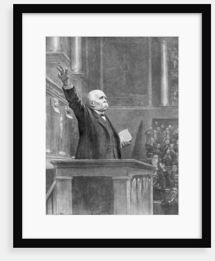 Prime Minister Georges Clemenceau announces the end of the war, 11am by J Simont