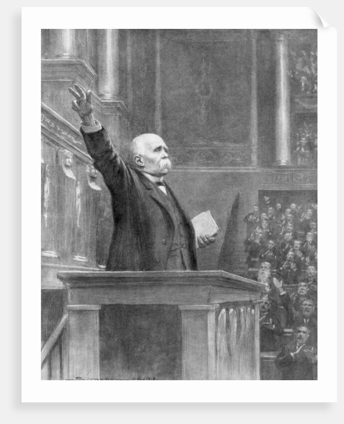 Prime Minister Georges Clemenceau announces the end of the war, 11am by J Simont