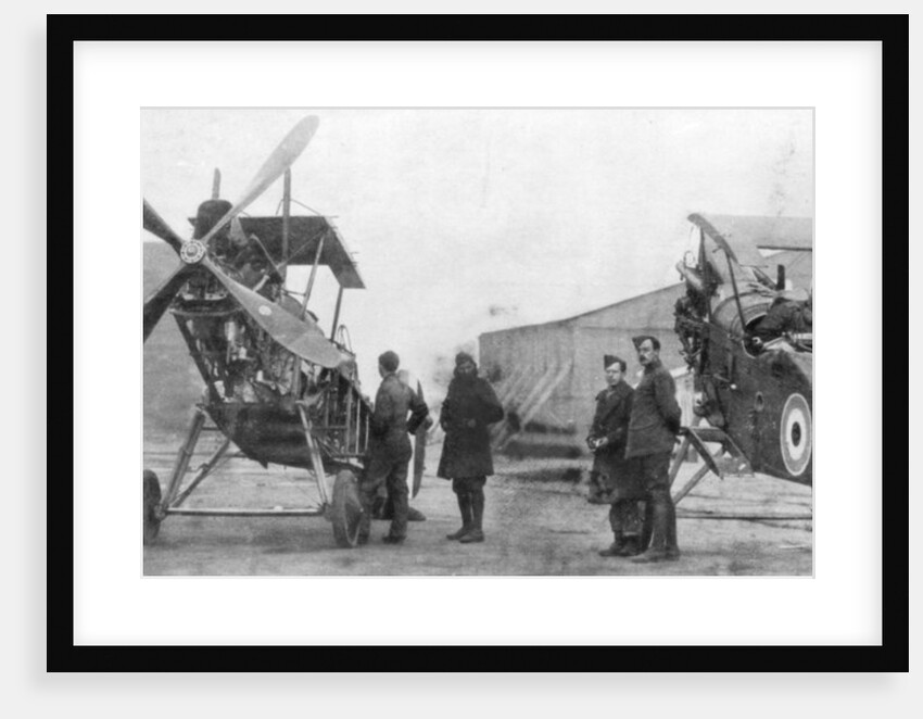 British Royal Flying Corps aircraft under repair by Anonymous