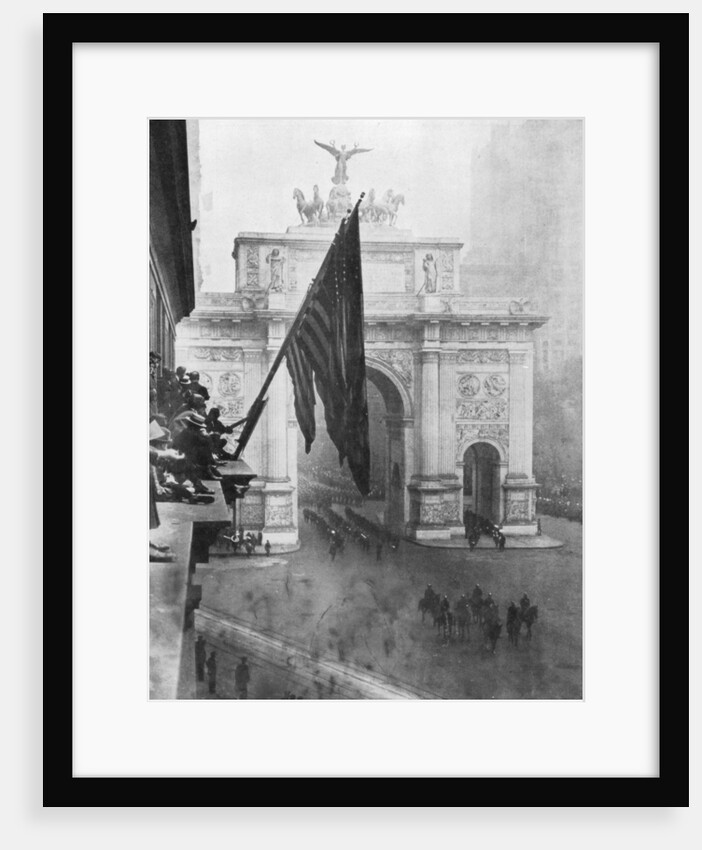 US 1st Army passing through the Victory Arch, Madison Square, New York, USA by Anonymous