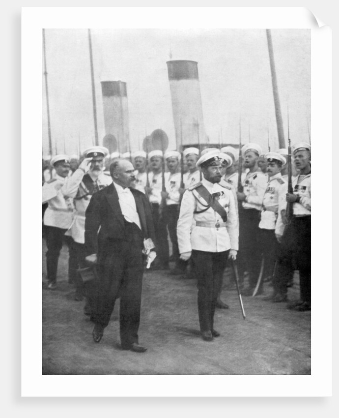 Tsar Nicholas II with French President Raymond Poincare by Anonymous