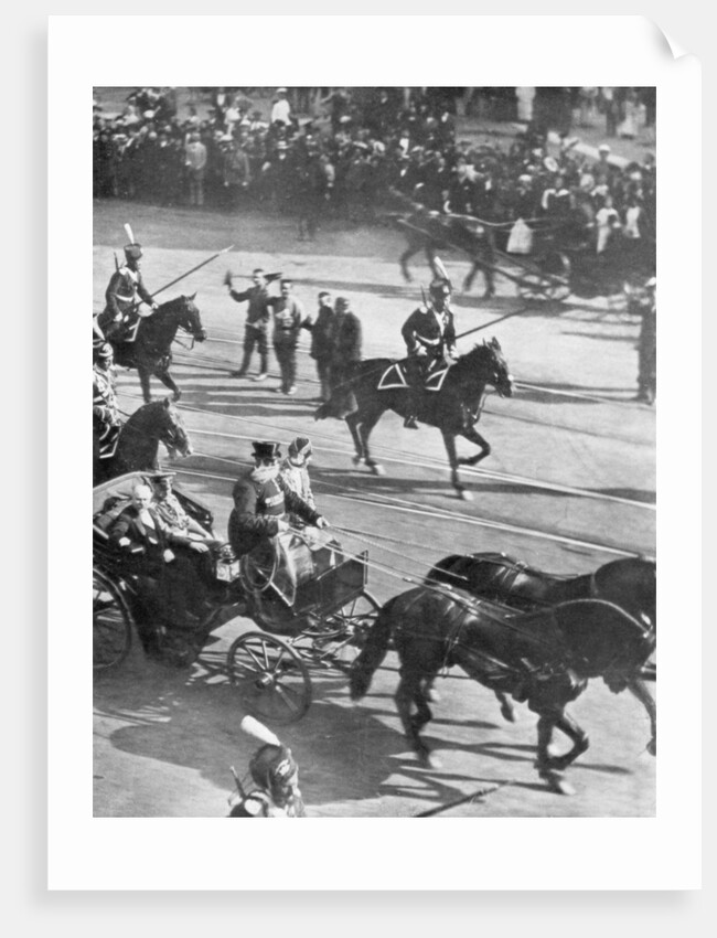 Tsar Nicholas II with visiting French President Poincare, St Petersburg, Russia by Anonymous