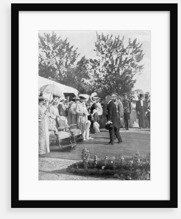Tsar Nicholas II with visiting French President Poincare, Krasnoye Selo, Russia by Anonymous