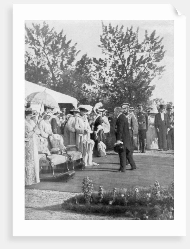 Tsar Nicholas II with visiting French President Poincare, Krasnoye Selo, Russia by Anonymous