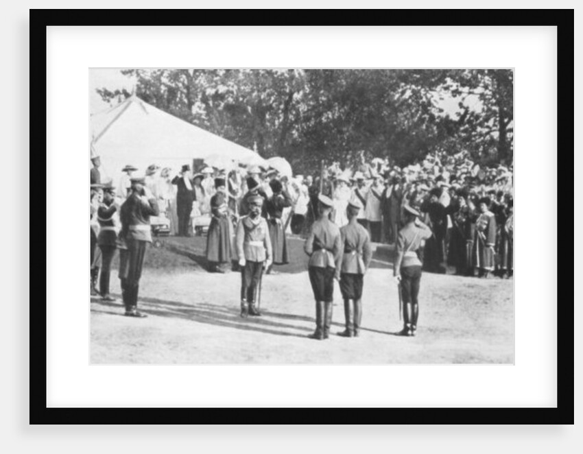 Russian troops saluting Tsar Nicholas II, Krasnoye Selo by Anonymous