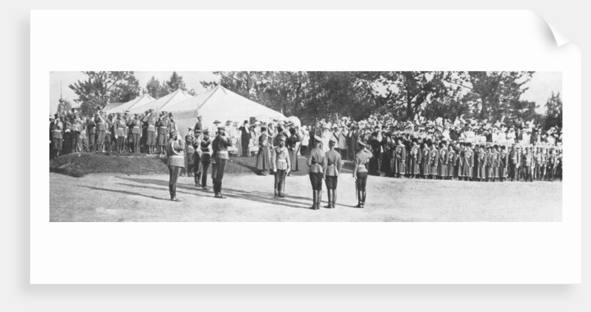 Russian troops saluting Tsar Nicholas II, Krasnoye Selo by Anonymous