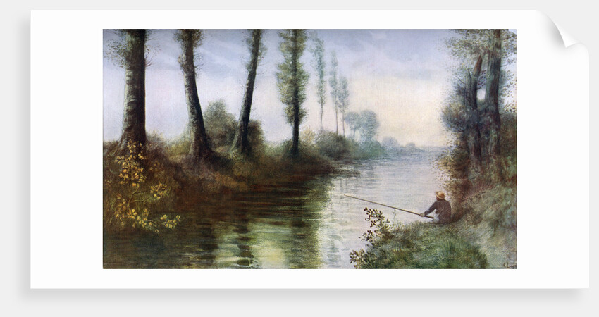 A Canal with a Fisherman by Alphonse Legros