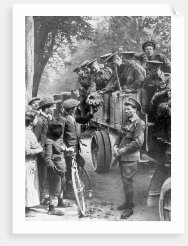 British troops on the way to the front, France by Anonymous