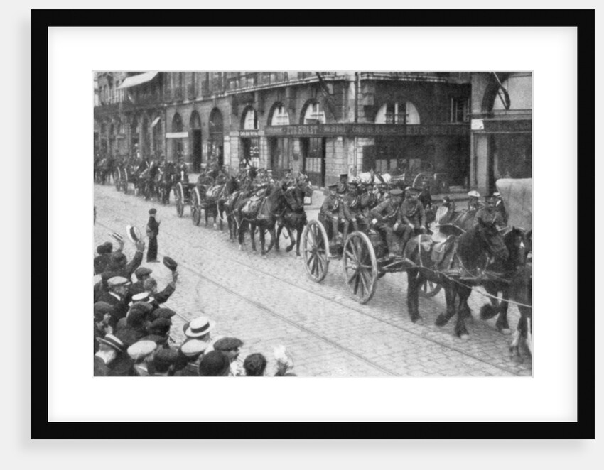 British Horse drawn artillery in Rouen, France, August 1914 by Anonymous