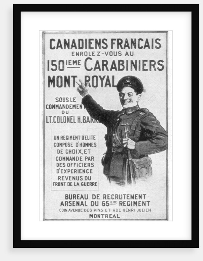 A French Canadian army recruitment poster by Anonymous