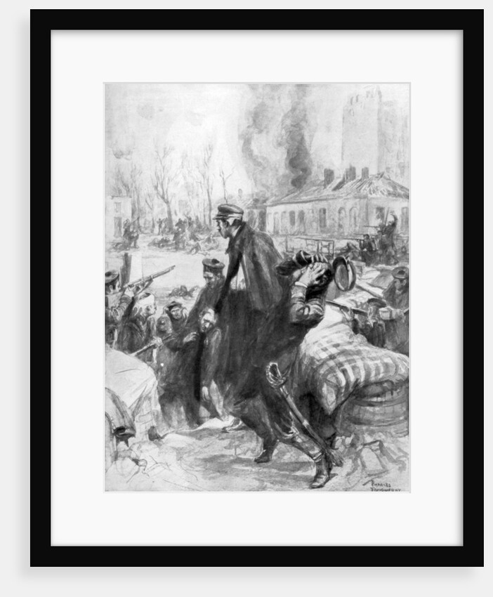 'Marine fusiliers involved in a street battle in Diksmuide', Flanders, Belgium by Charles Fouqueray
