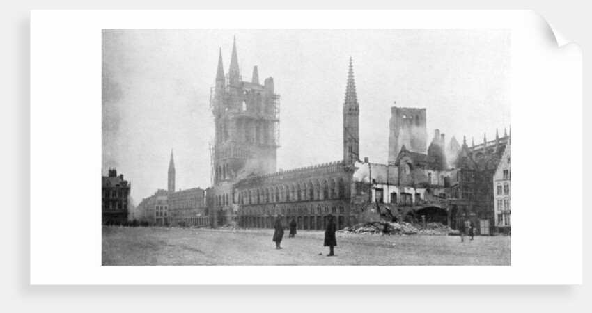 The Belfry and Cloth Hall of Ypres, Belgium by Anonymous