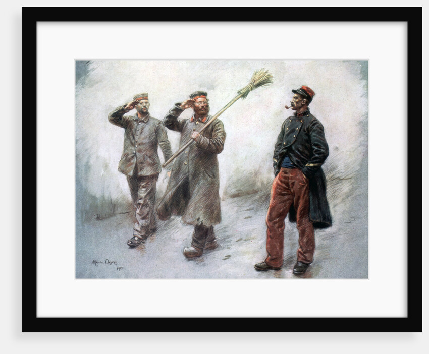 'Fatigue Duty at Headquaters', German prisoners in Dinan by Maurice Orange