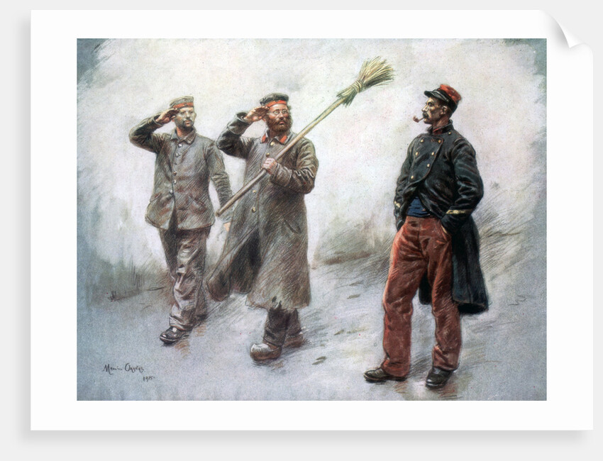 'Fatigue Duty at Headquaters', German prisoners in Dinan by Maurice Orange