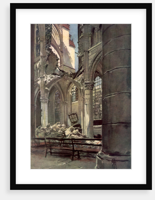 Interior of the Ruins of Saint Jean des Vignes Abbey, Soissons', France by Francois Flameng